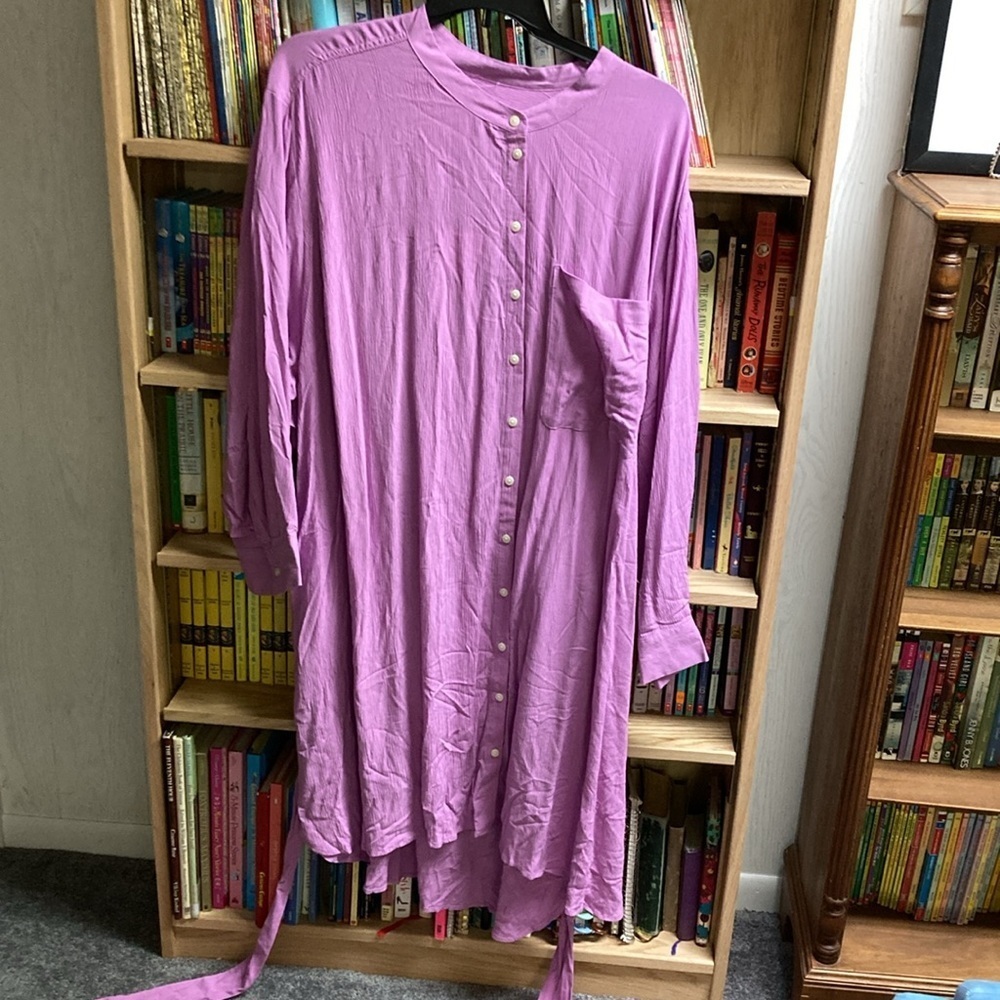 A New Day Orchid Spray shirt dress 4X - Picture 3 of 4
